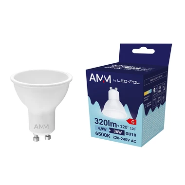 LED žiarovka GU10 4,9 W studená farba AMM-GU10-4,9W-CW
