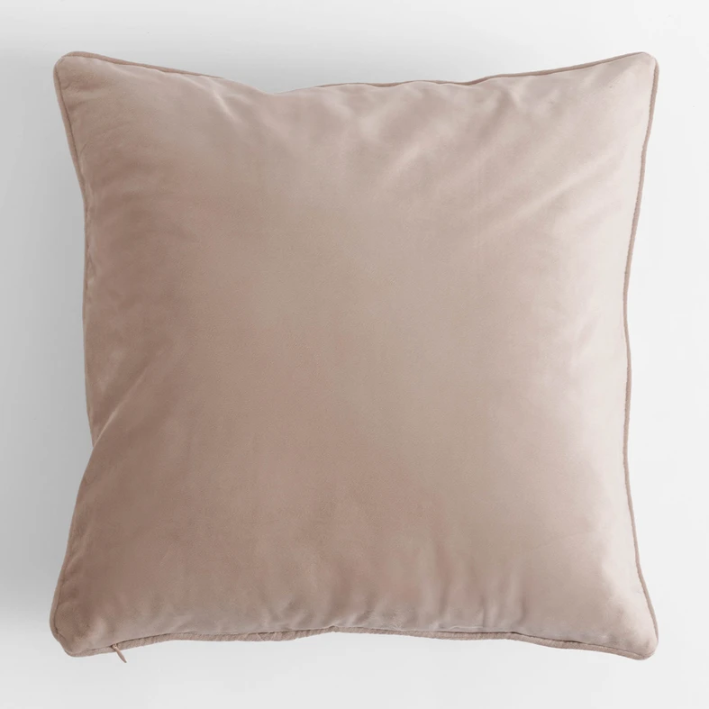 Welurowa poszewka beżowa w kwiaty