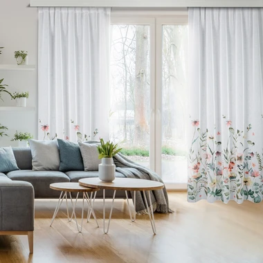 Záclona DOLLY do obývacej izby v poľných kvetoch 140x270 cm