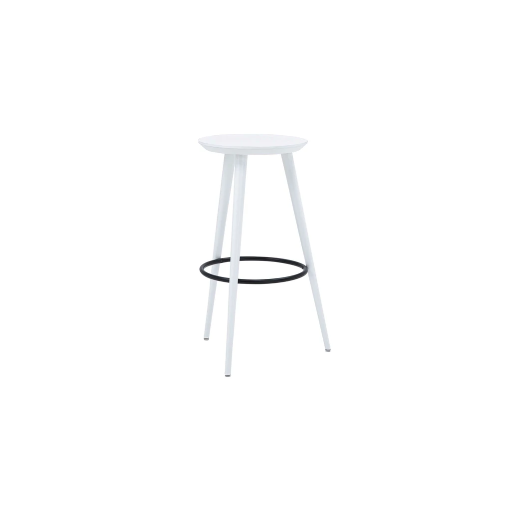 Okrúhla biela taburetka GREGOR