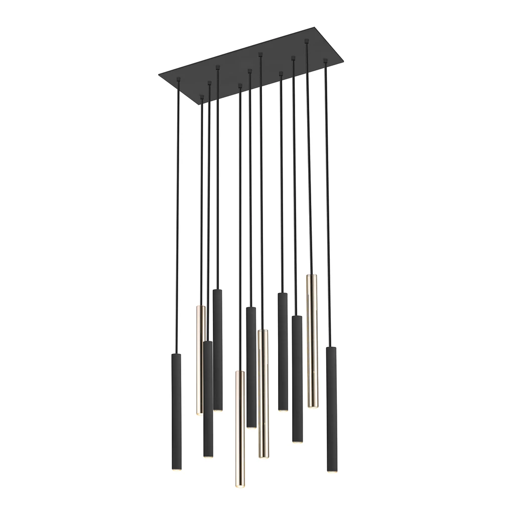 Závesné svietidlo LED 11-bodové čierno-zlaté LOYA