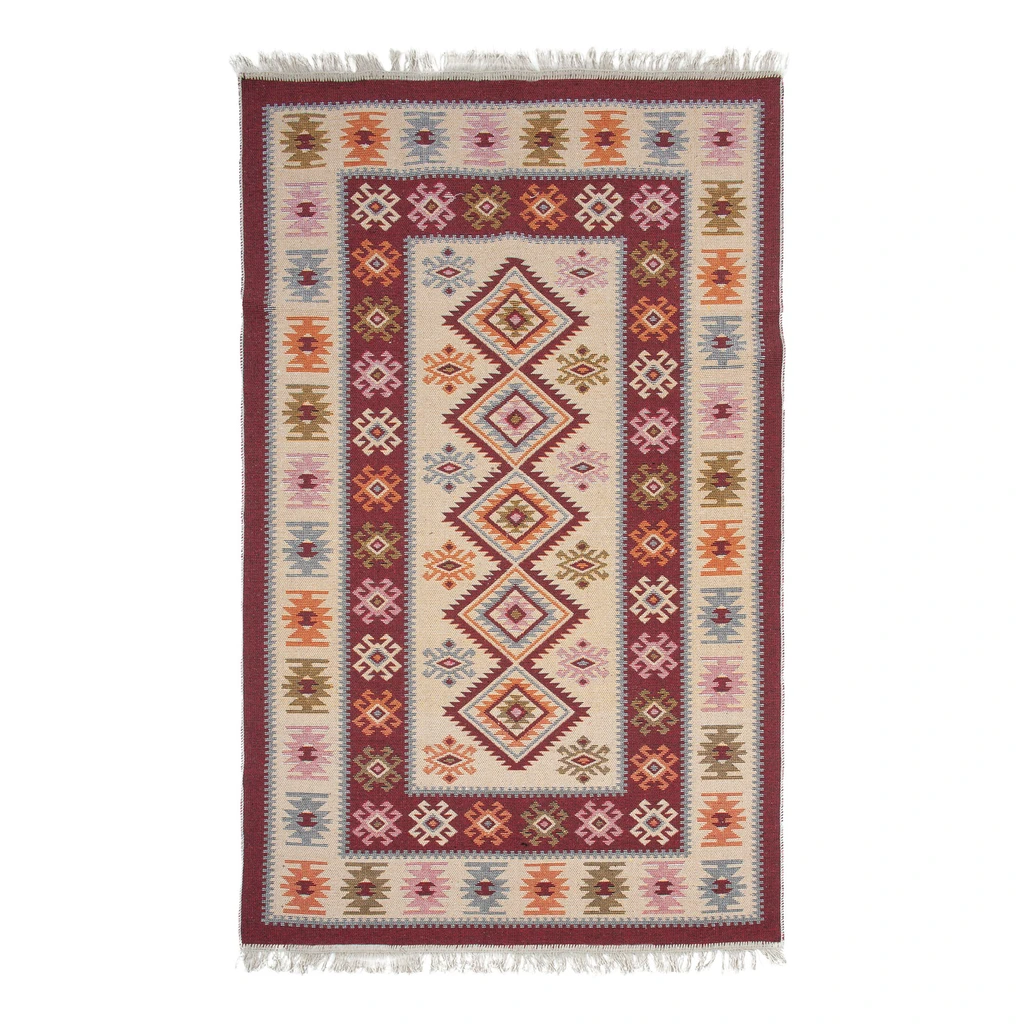 Koberec tmavočervený ALBORG KOSOŠTVORCE 120x180 cm