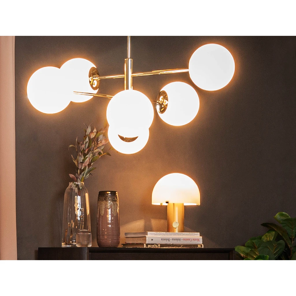 Závesná lampa gule 6-bodová zlatá AURORA