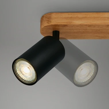 Stropná lampa drevená lišta čierna základňa VINTAGE II