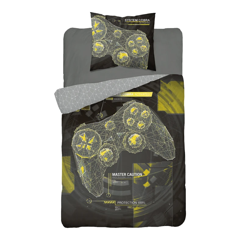 Posteľná bielizeň svietiaca v tme FLUO HRACIA KONZOLA čierna 140 x 200 cm