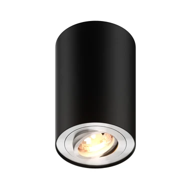 Bodové svietidlo na povrchovú montáž RONDOO nastaviteľné čierno-strieborné