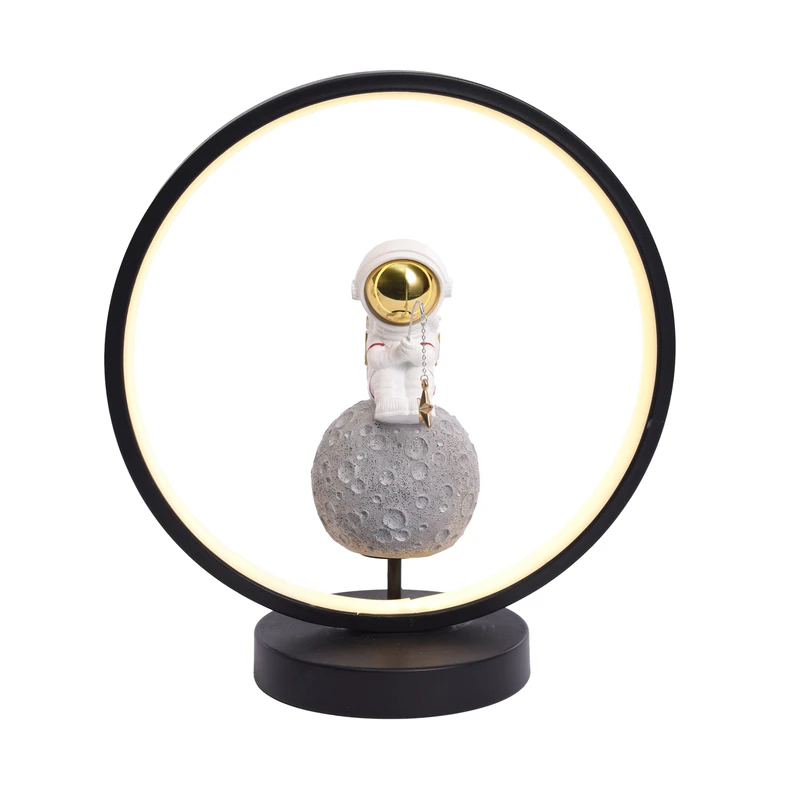 Lampa stołowa dekoracyjna LED ASTRONAUTA z wędką - wymiary.