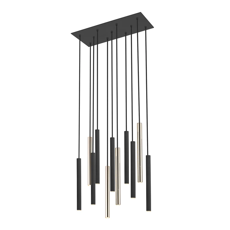 Závesné svietidlo LED 11-bodové čierno-zlaté LOYA