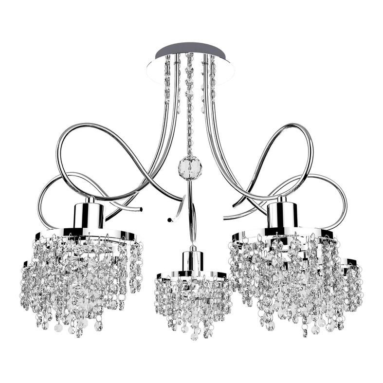 Luster so striebornými kryštálmi TINA 5