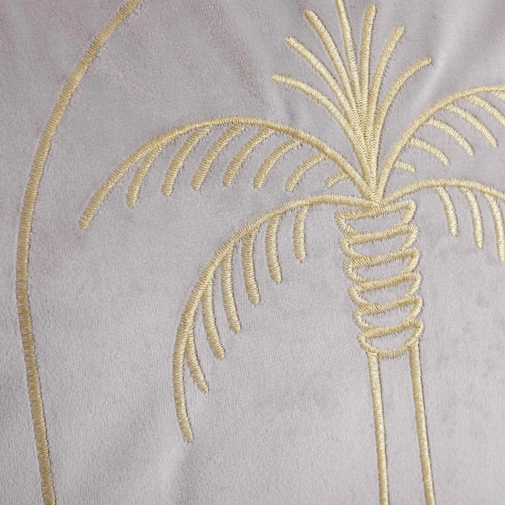 Srebrna poszewka welurowa ze złotą palmą