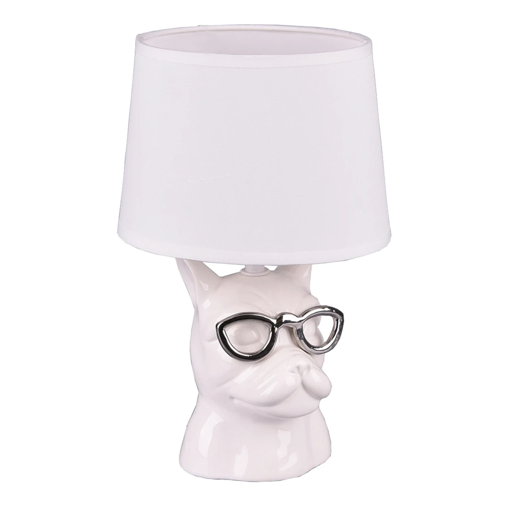 Dizajnová stolná lampa keramická biela DOSY