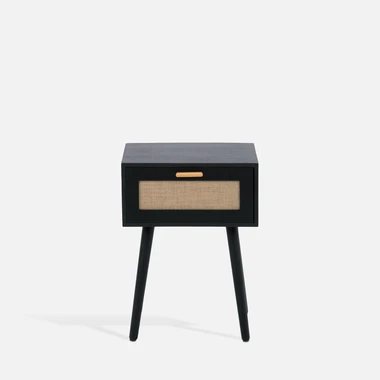 Nočný stolík CALAMO boho čierny