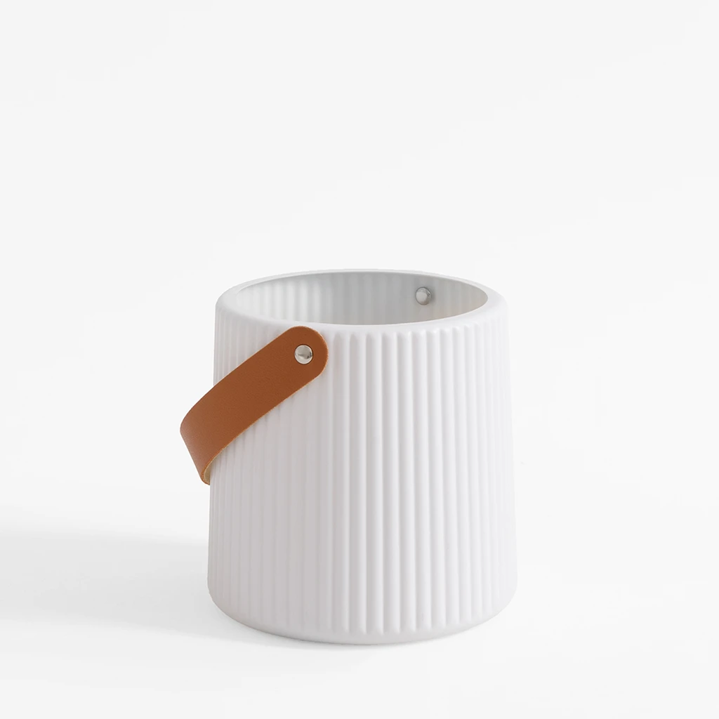 Kvetináč s rukoväťou biely 15 cm