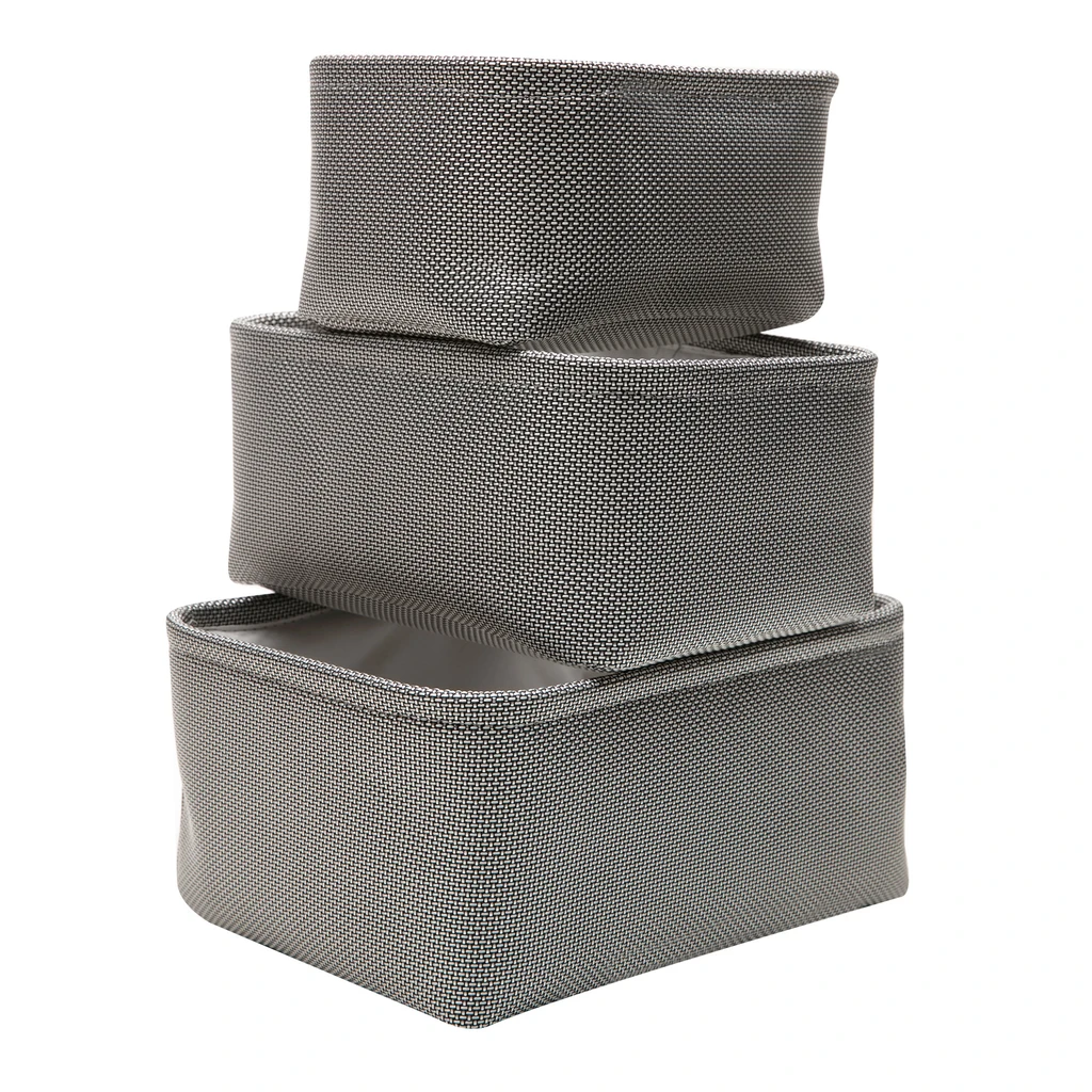 Sivý úložný košík 20 x 14 x 10 cm