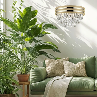 Luster na lanku zlatý 4xE14 NAICA P0525-04A-F4V6