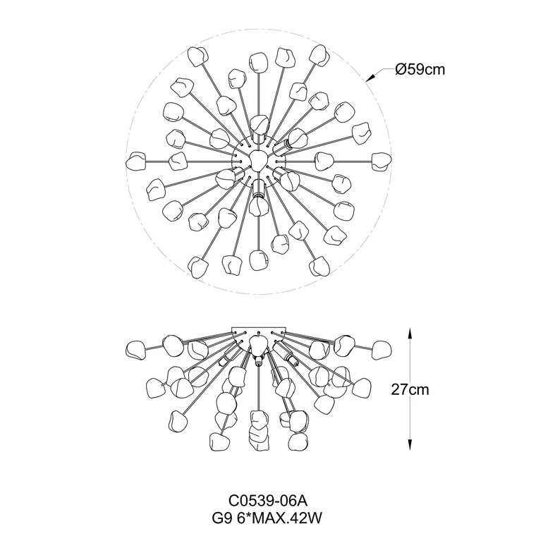 Stropné svietidlo STAR C0539-06A-F4AC