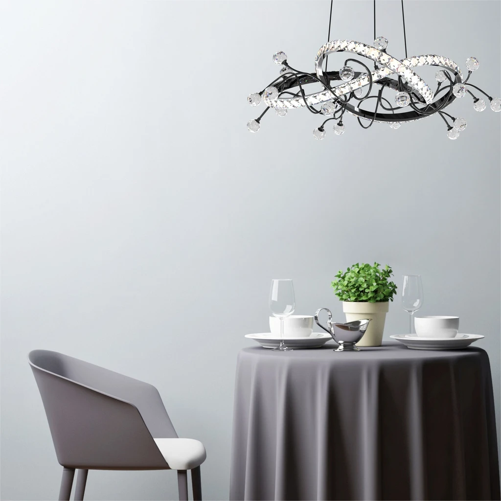 Závesné LED svietidlo s diaľkovým ovládaním MAIA čierne chróm