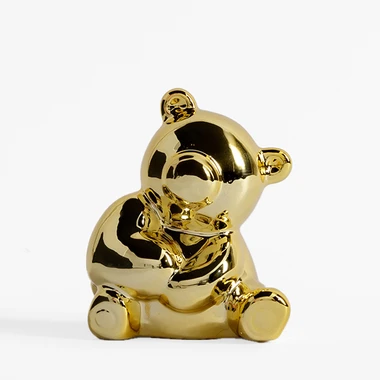 Dekoratívna figúrka MEDVEDÍK zlatá 11 cm