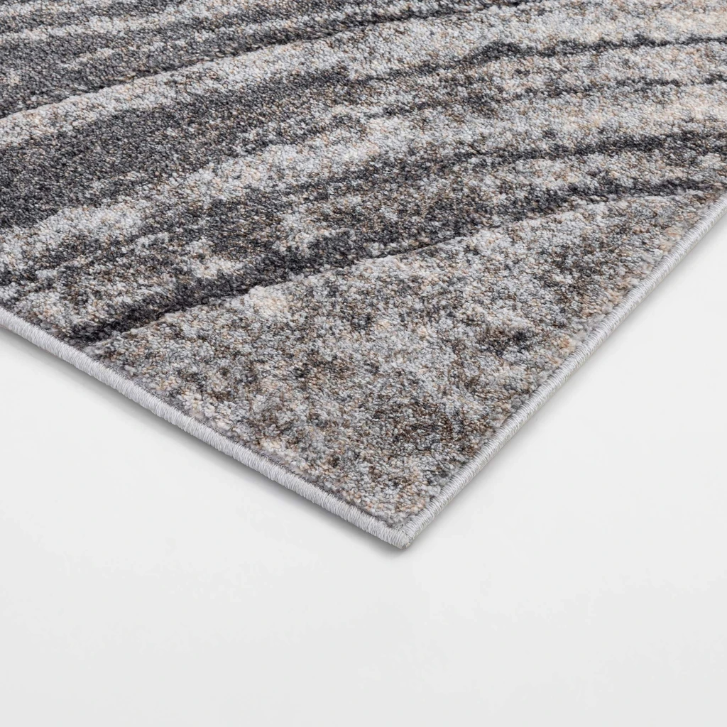 Prostokątny dywan abstrakcyjny szary