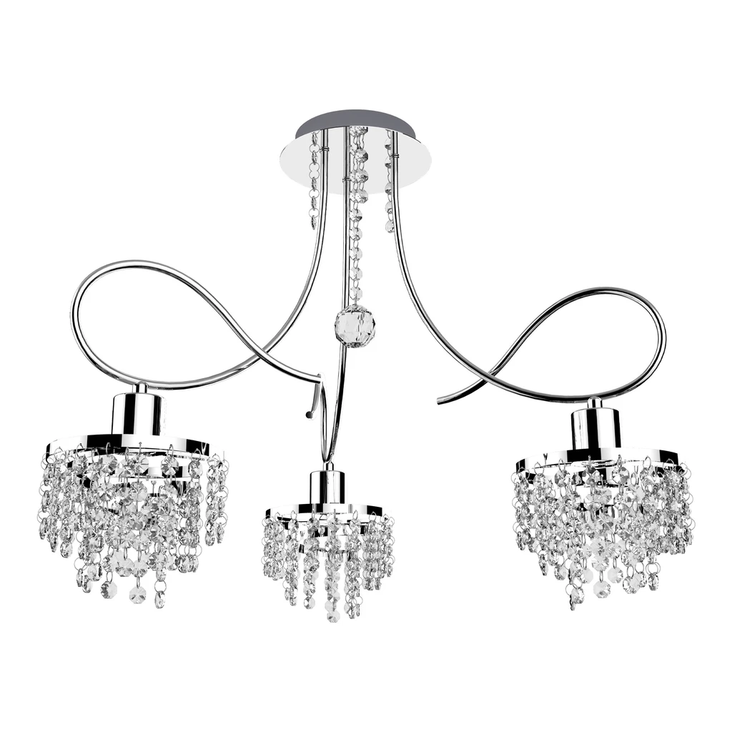 Strieborný luster s krištálmi TINA 3