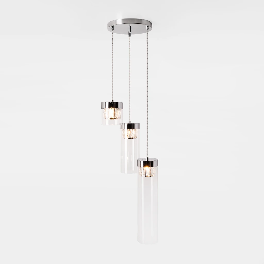 Závesné svietidlo strieborné GEM 3xG9