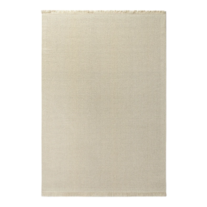 Vlnený koberec WOOL so strapcami svetlobéžový 120x170 cm