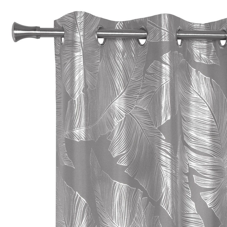 Záves do obývačky na kruhy sivý VANUA 140 x 260 cm