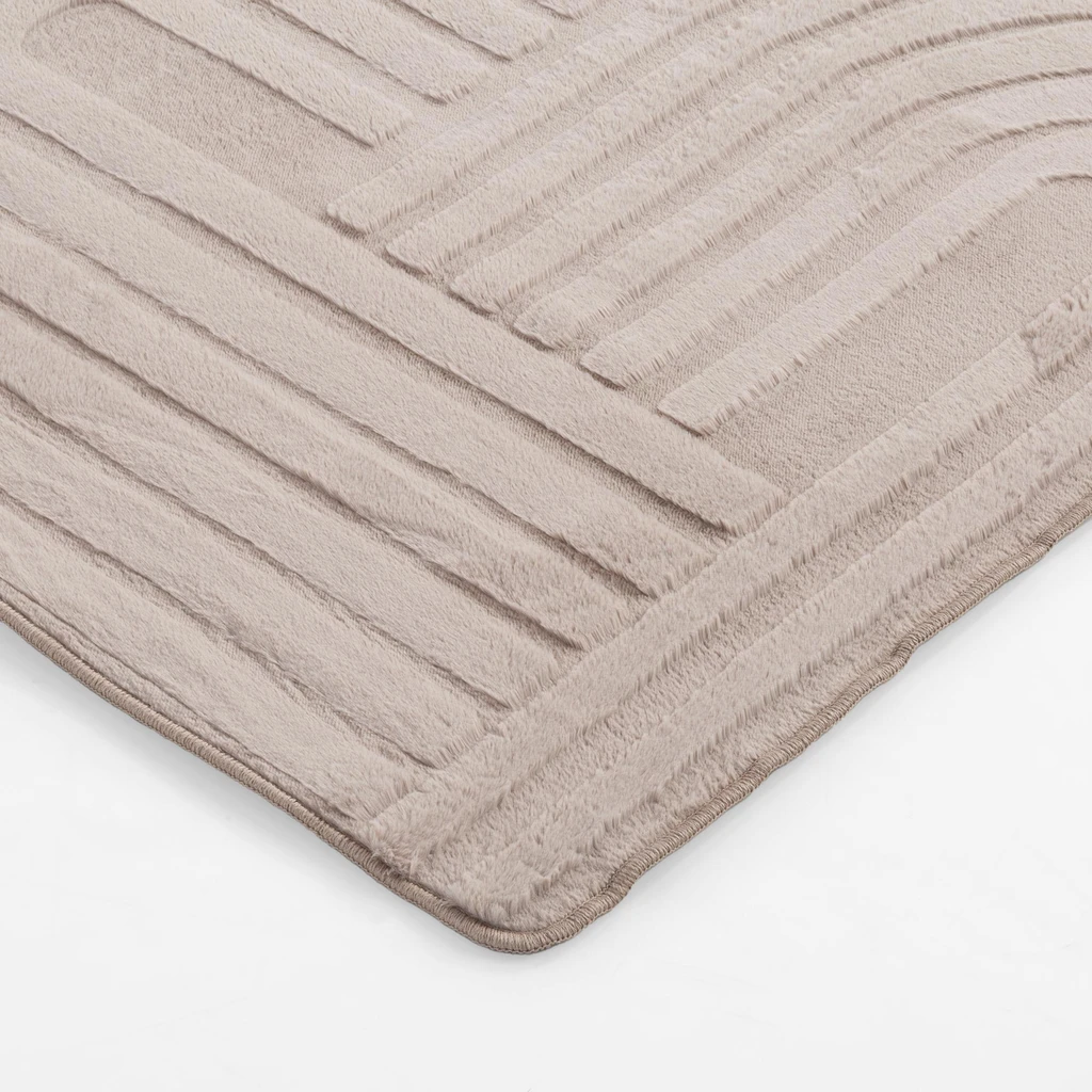 Geometrický koberec MALAGA 3D, taupe, 120x160 cm