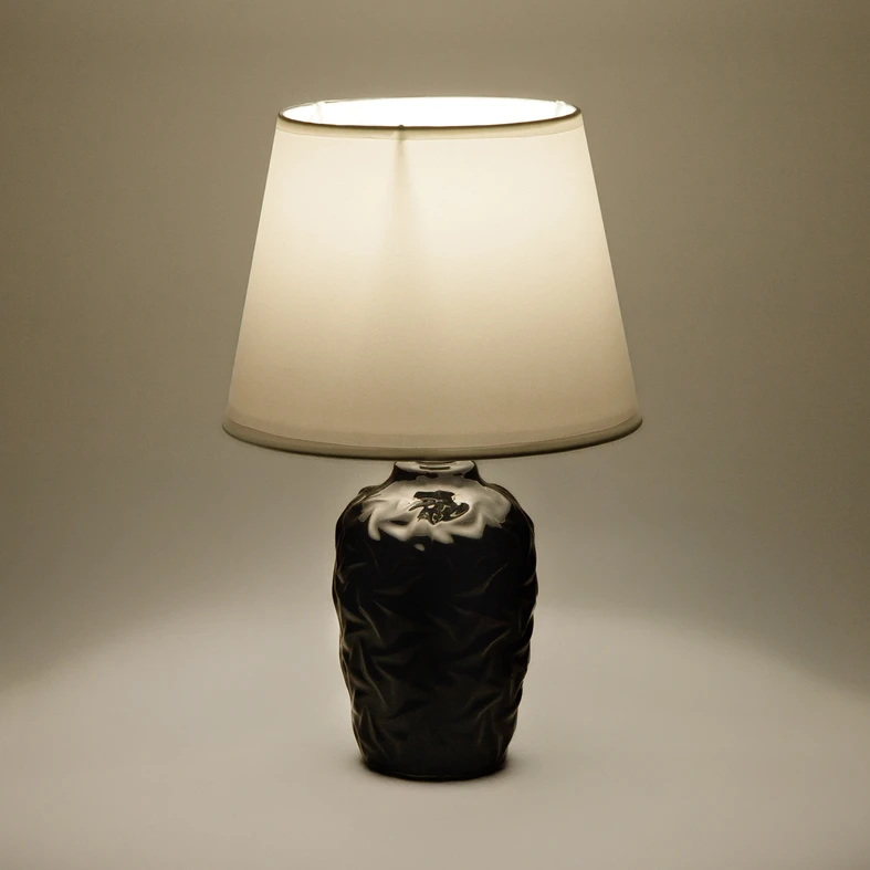 Stolná lampa s tienidlom čierno-biela 31,5 cm