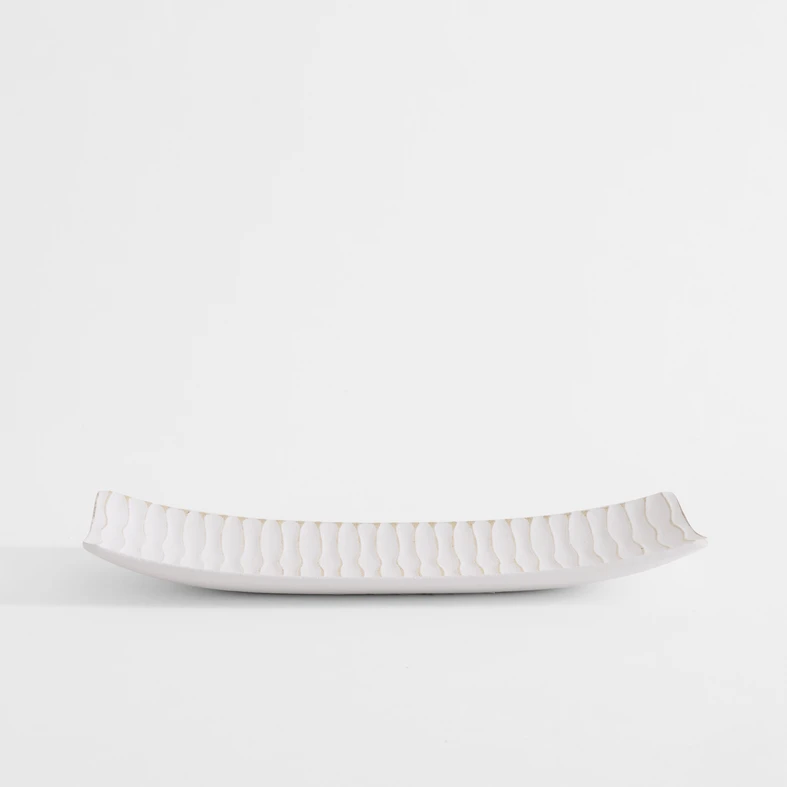 Prostokątny talerz ozdobny falowany