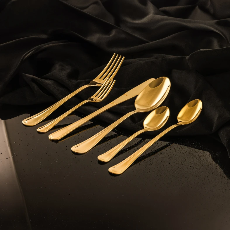 Súprava zlatých príborov LUCE, 24-dielna