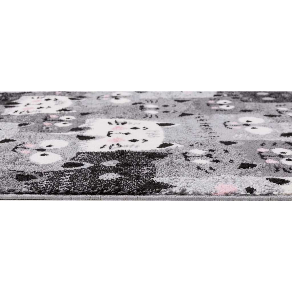 Sivý koberec, mačky HAPPY 80x150 cm