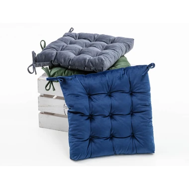 Tmavomodrý sedák na stoličku VELVIO 40x40 cm