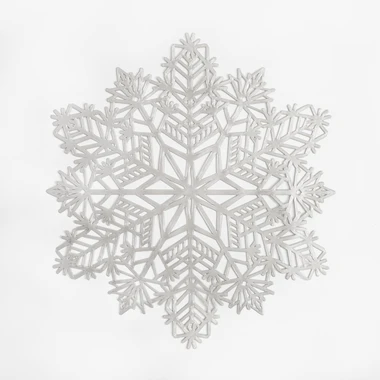 Strieborné prestieranie na stôl SNEHOVÁ VLOČKA 38 cm