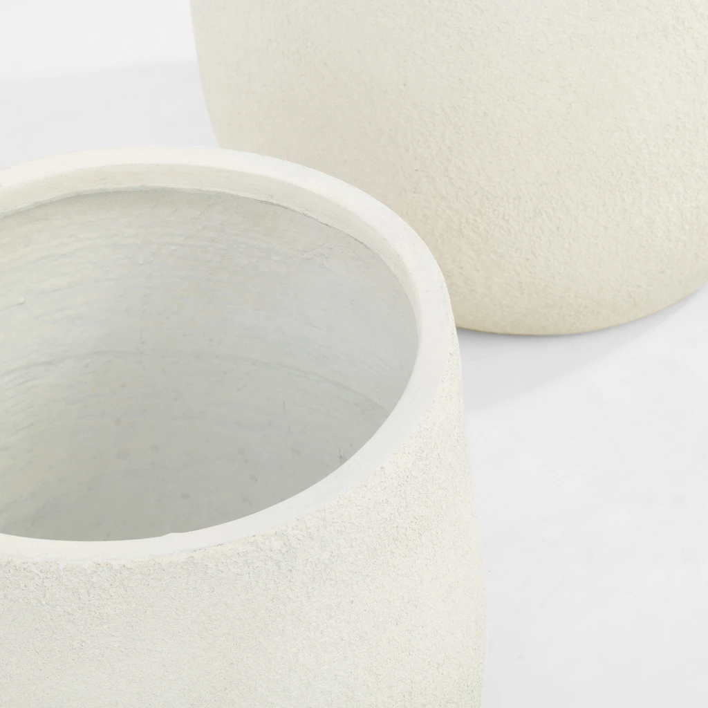 Súprava 2 bielych kvetináčov