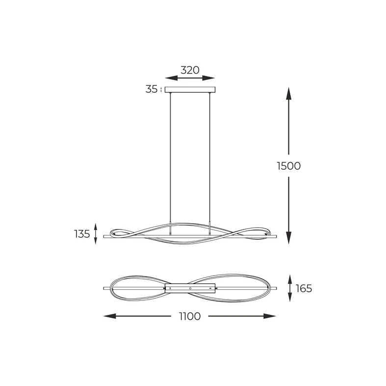 Podświetlony element ozdobny DOMENICO w postaci wstęgi idealnie wpasuje się w nowoczesną lub loftową estetykę.