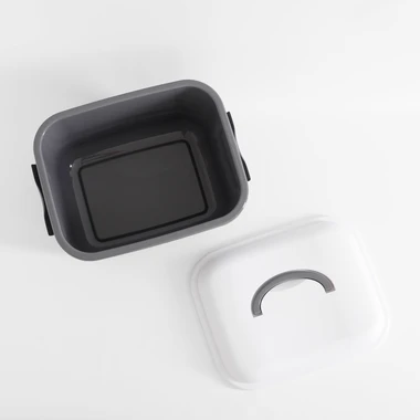 Úložný box na kolieskach bielo-sivé 40x32x26 cm