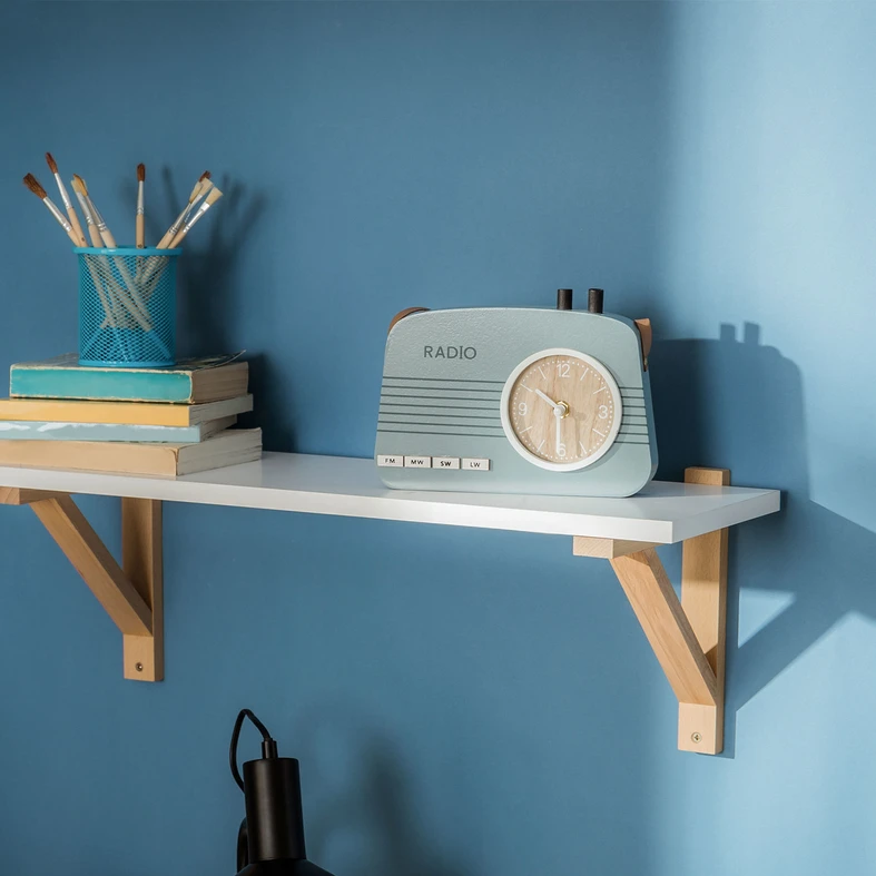 Detské stojace hodiny RÁDIO modré