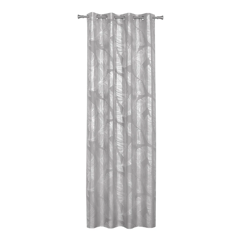 Záves do obývačky na kruhy sivý VANUA 140 x 260 cm