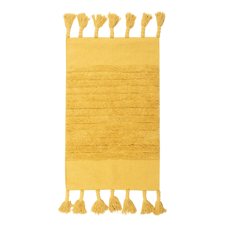 Bavlnený koberec so strapcami BOHO, žltý 50x80 cm