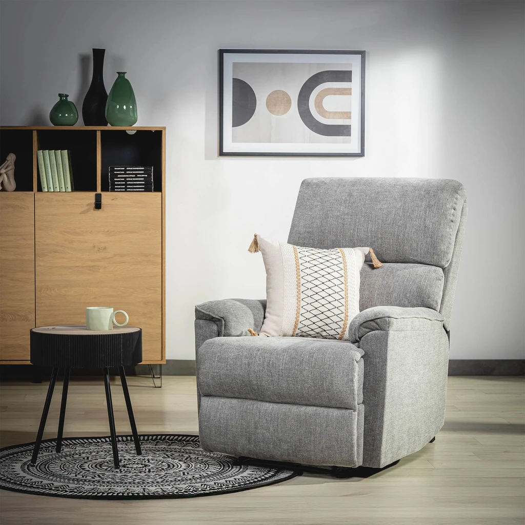 Okrúhly konferenčný stolík sivý 40,5x47,5 cm