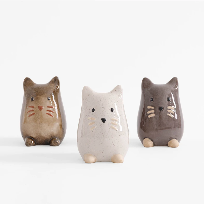 Porcelánová figúrka, mačka, 13 cm, MIX