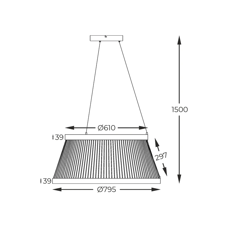 BALU posiada zintegrowane z całością oświetlenie LED o mocy 57W. Jego strumień świetlny wynosi 6700 lumenów.
