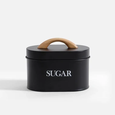 Kuchynská nádoba na cukor čierna 15 cm
