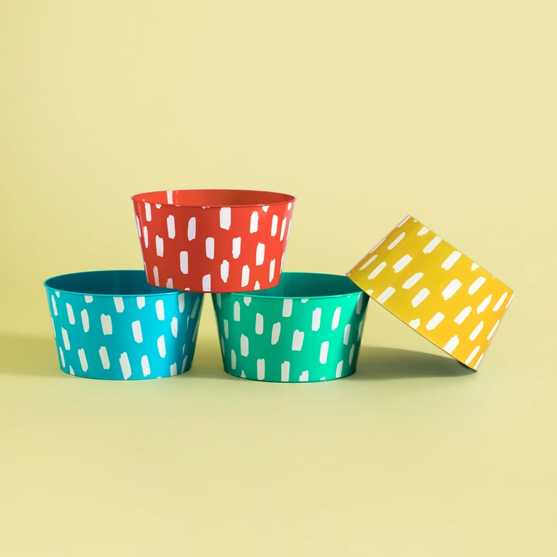 Súprava 4 plastových žltých misiek 750 ml