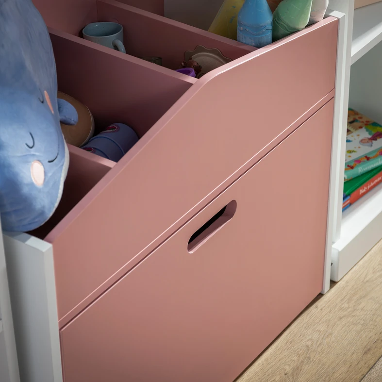 Truhla na hračky FALIANO bielo-ružová