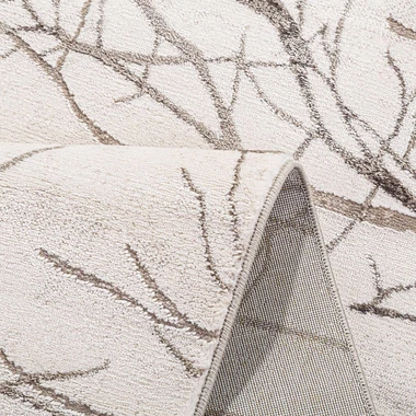 Koberec so vzorom konárov SPAZZIO, krémový, 80x150 cm