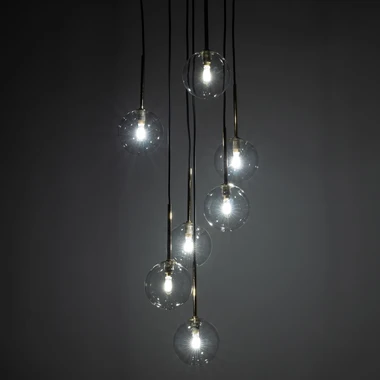 Závesné svietidlo gule čierno-zlaté NILOS 7