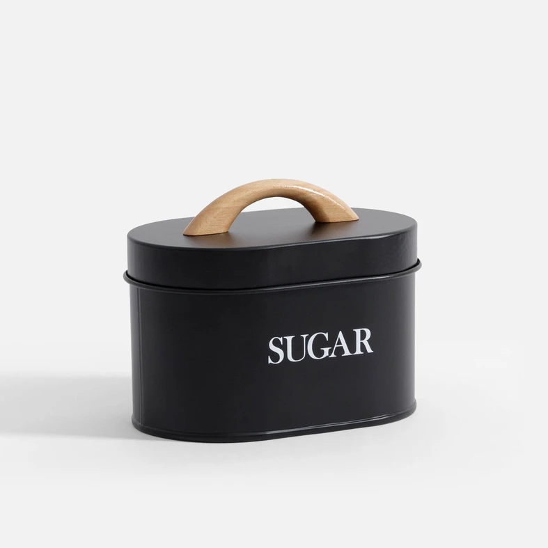 Kuchynská nádoba na cukor čierna 15 cm