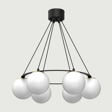 Závesné svietidlo BALLO VI 6 gulí čierno-zlaté